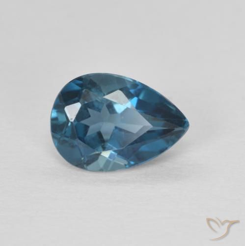 Topázio Londres Azul Natural 0.85ct, Formato de pêra, VVS