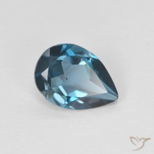 Topázio Londres Azul Natural 0.85ct, Formato de pêra, VVS