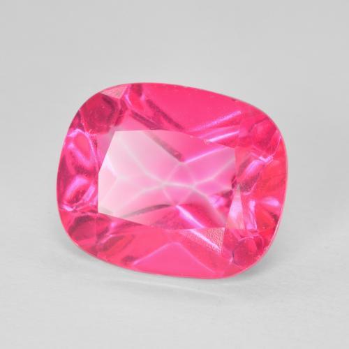 Topázio Magenta Profundo Natural 6.50ct, Almofada, VVS