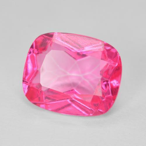 Topázio Magenta Profundo Natural 6.31ct, Almofada, VVS