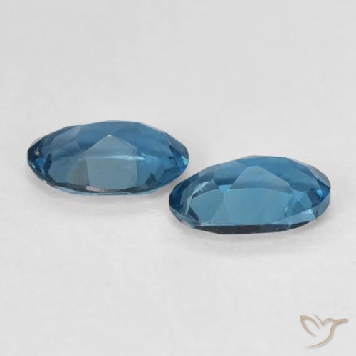 Pedras preciosas de topázio azul natural de 0,98 ct, corte oval, VVS