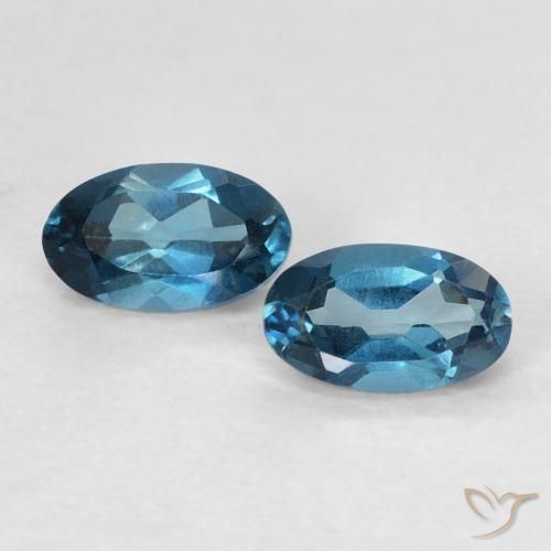0.64ctw Natural Londres Azul Topázio, oval, VVS