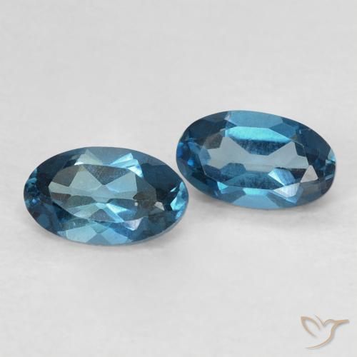 Pedras preciosas de Topázio Londres Azul natural de 0.64 ct, oval, VVS