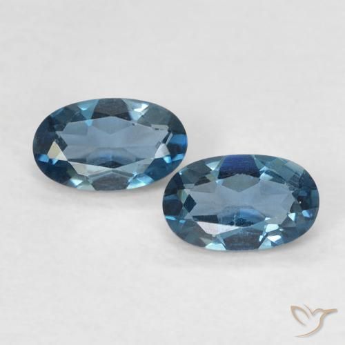 Pedras preciosas de topázio azul natural de 0,58 ct, corte oval, VVS