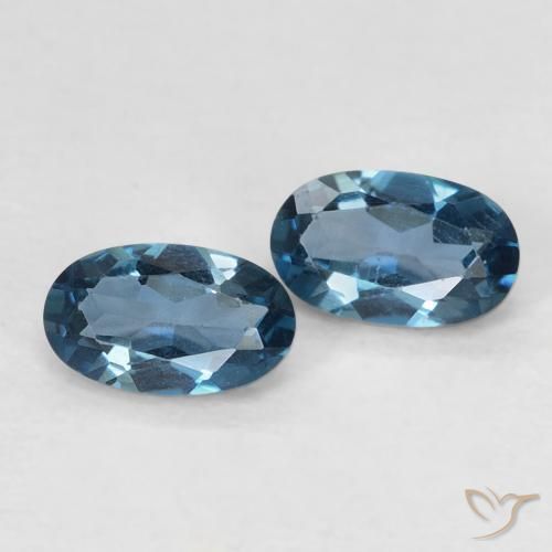 Pedras preciosas de topázio azul natural de 0,58 ct, corte oval, VVS