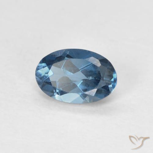 Topázio Londres Azul Natural 0.62ct, oval, VS