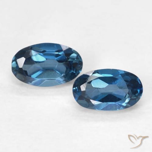 Pedras preciosas de topázio azul natural de 0,73 ct, corte oval, VVS