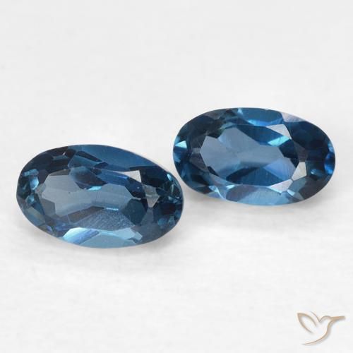 Pedras preciosas de topázio azul natural de 0,73 ct, corte oval, VVS