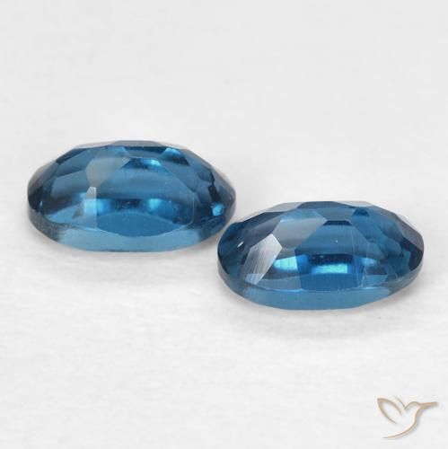 Pedras preciosas de topázio azul natural de 0,73 ct, corte oval, VVS
