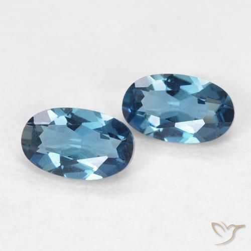 Pedras preciosas de Topázio Londres Azul natural de 0.61 ct, oval, VVS
