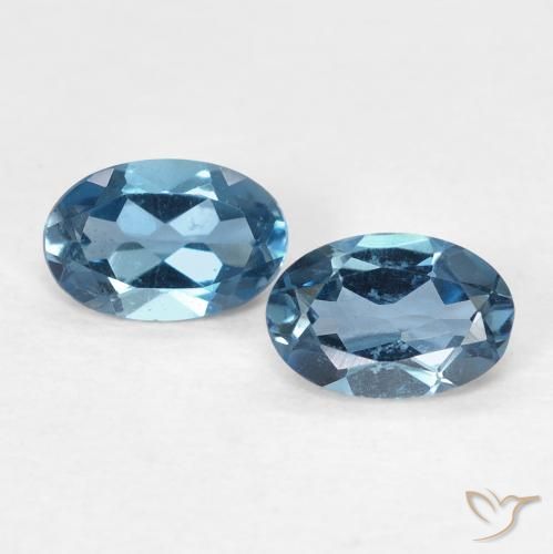 0.99ctw Natural Londres Azul Topázio, oval, VVS