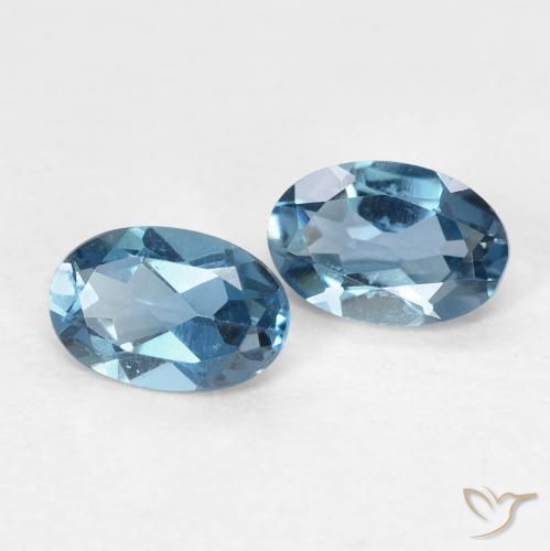 Pedras preciosas de Topázio Londres Azul natural de 0.99 ct, oval, VVS