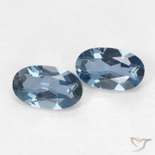 Pedras preciosas de Topázio Londres Azul natural de 0.58 ct, oval, VVS