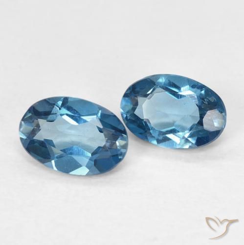 Pedras preciosas de Topázio Londres Azul natural de 1.05 ct, oval, VVS
