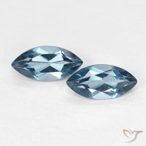 0.87ctw Natural Londres Azul Topázio, Marquesa, VVS