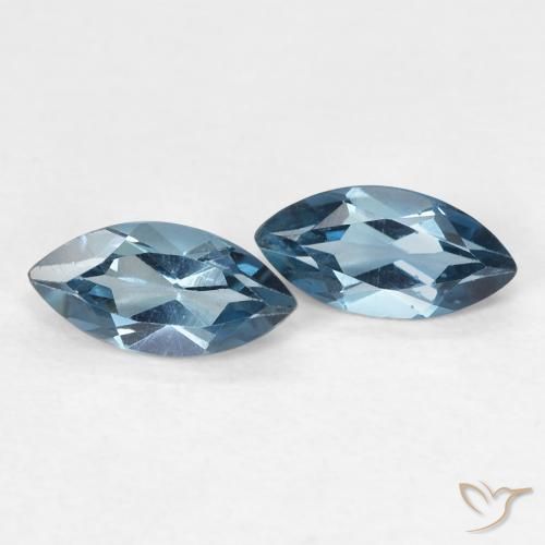 Pedras preciosas de Topázio Londres Azul natural de 0.87 ct, Marquesa, VVS
