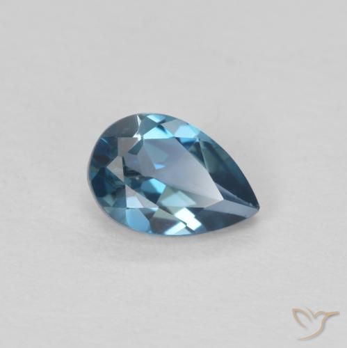 Topázio azul natural 0,55ct, formato de pêra, VVS-VS