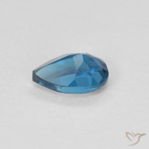 Topázio azul natural 0,55ct, formato de pêra, VVS-VS