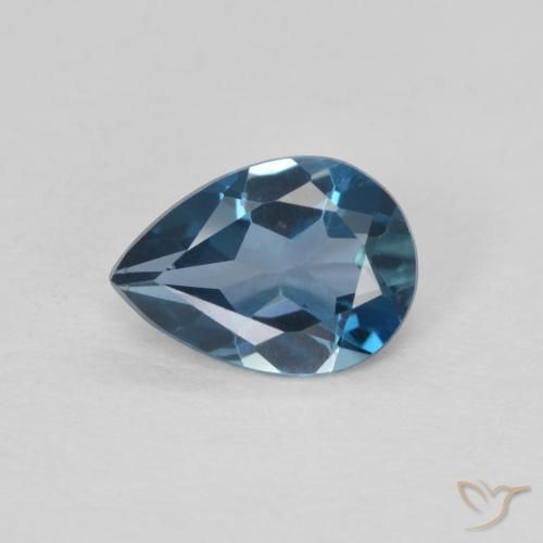 0.75ct Natural Londres Azul Topázio, Formato de pêra, VVS-VS, Photo A