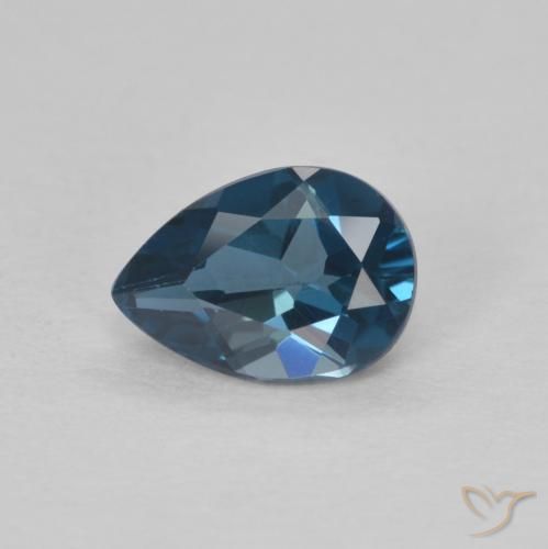 0.86ct Natural Londres Azul Topázio, Formato de pêra, VVS-VS