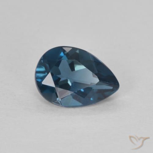 Topázio Londres Azul Natural 0.86ct, Formato de pêra, VVS-VS