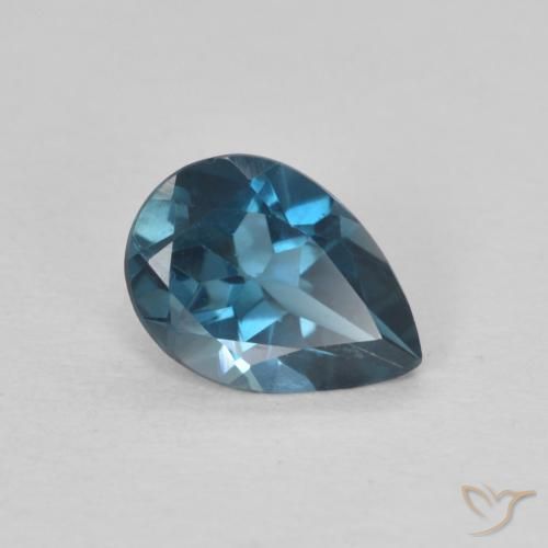 Topázio Londres Azul Natural 0.78ct, Formato de pêra, VS