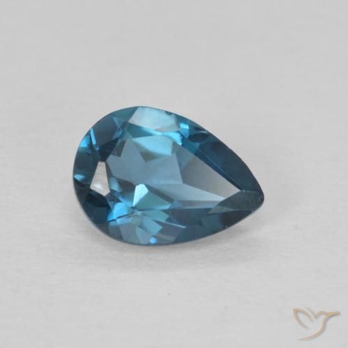 Topázio Londres Azul Natural 0.82ct, Formato de pêra, VS