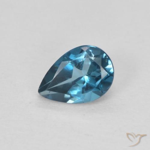 0.56ct Natural Londres Azul Topázio, Formato de pêra, VS