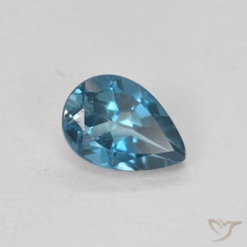 Topázio Londres Azul Natural 0.56ct, Formato de pêra, VS