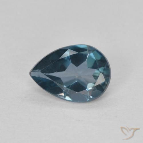 0.76ct Natural Londres Azul Topázio, Formato de pêra, VS