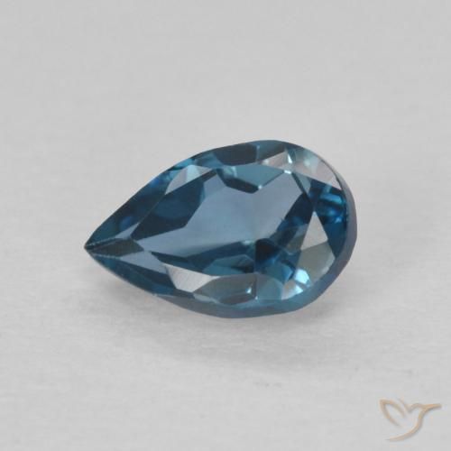 0.55ct Natural Londres Azul Topázio, Formato de pêra, VVS