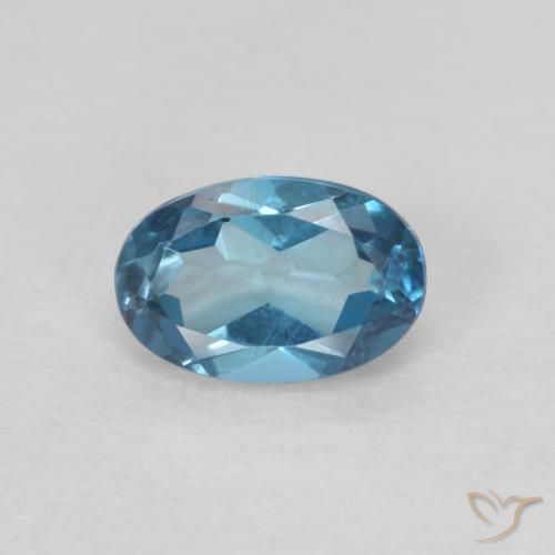 0.64ct Natural Londres Azul Topázio, oval, VVS