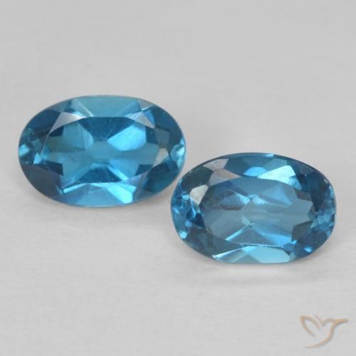 1.14ctw Natural Londres Azul Topázio, oval, VVS-VS