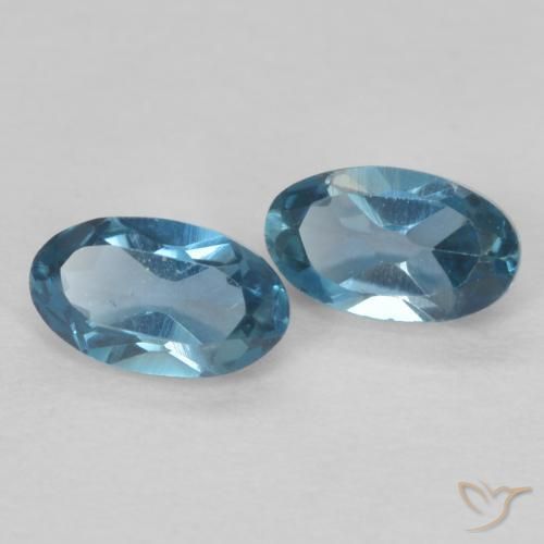 Pedras preciosas de Topázio Londres Azul natural de 0.61 ct, oval, VVS-VS