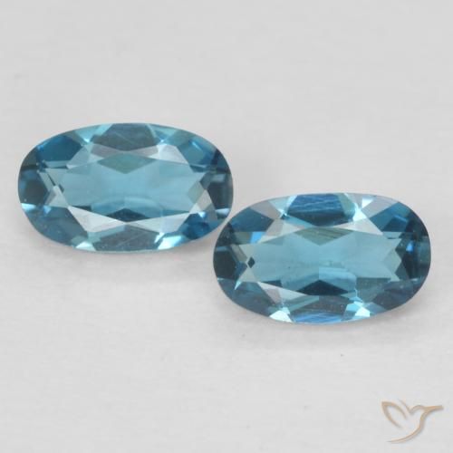 0.58ctw Natural Londres Azul Topázio, oval, VVS-VS