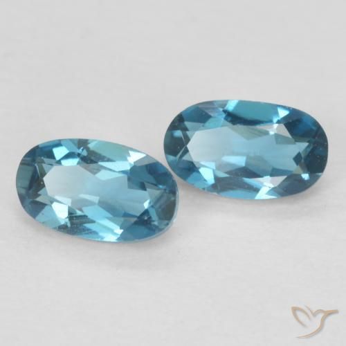 Pedras preciosas de Topázio Londres Azul natural de 0.58 ct, oval, VVS-VS