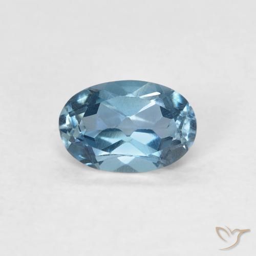 0.60ct Natural Londres Azul Topázio, oval, VVS-VS