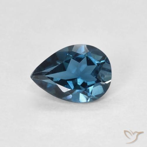 0.75ct Natural Londres Azul Topázio, Formato de pêra, VVS-VS
