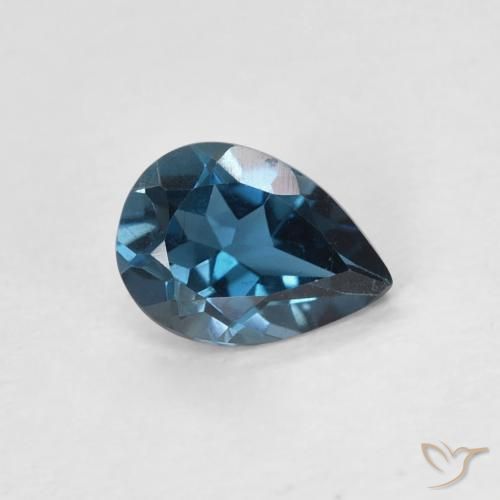Topázio Londres Azul Natural 0.75ct, Formato de pêra, VVS-VS