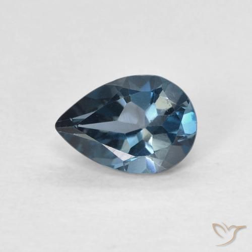 0.81ct Natural Londres Azul Topázio, Formato de pêra, VVS-VS