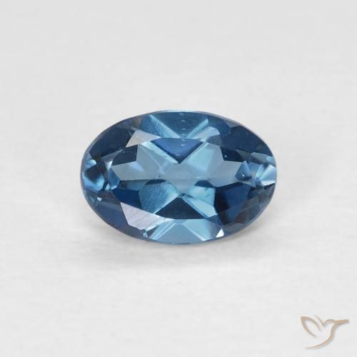0.63ct Natural Londres Azul Topázio, oval, VVS