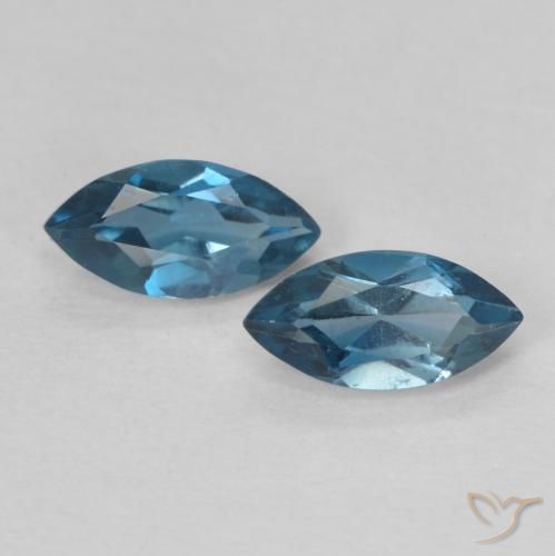 1.02ctw Natural Londres Azul Topázio, Marquesa, VVS-VS