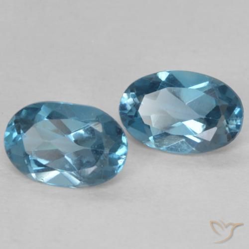 Pedras preciosas de Topázio Londres Azul natural de 0.98 ct, oval, VVS-VS
