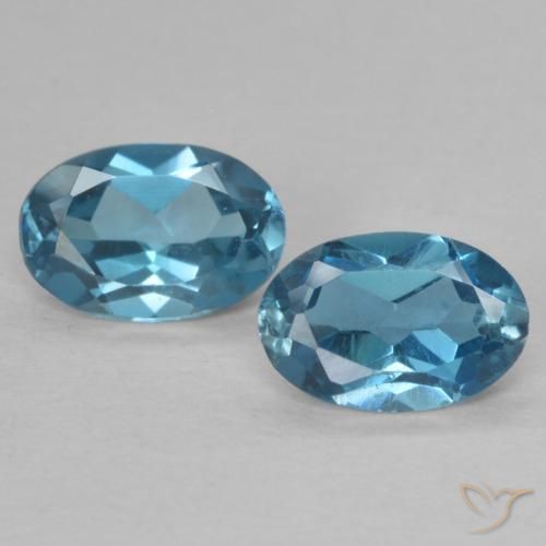 0.99ctw Natural Londres Azul Topázio, oval, VVS-VS