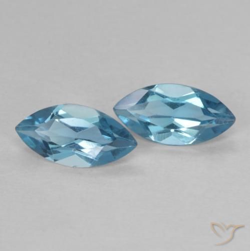0.83ctw Natural Londres Azul Topázio, Marquesa, VVS-VS