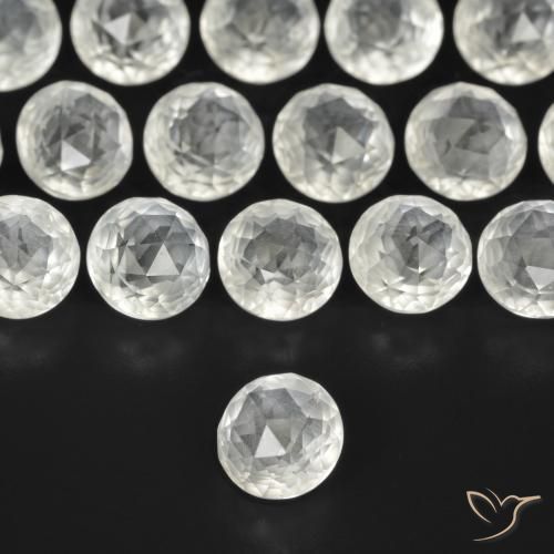 Topázio branco quente Natural 0.81ct, Redondo, VS