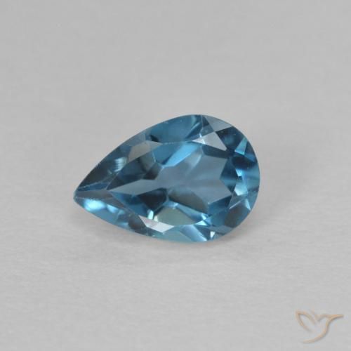 0.54ct Natural Londres Azul Topázio, Formato de pêra, VVS