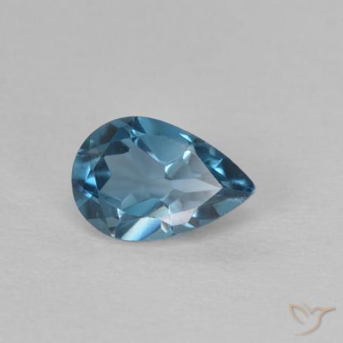 Topázio Londres Azul Natural 0.54ct, Formato de pêra, VVS