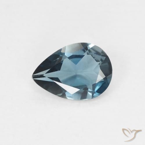 0.68ct Natural Londres Azul Topázio, Formato de pêra, VVS
