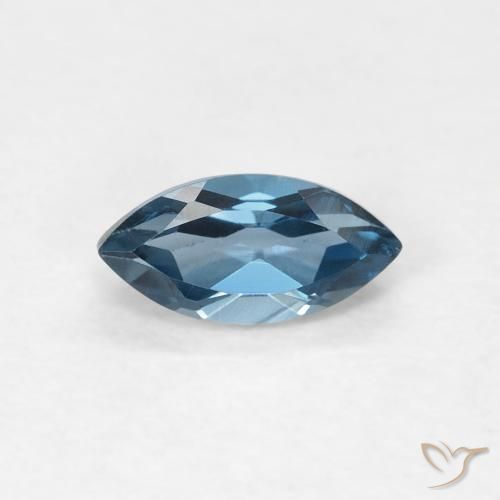 Topázio azul natural 0,47ct, marquise, VVS